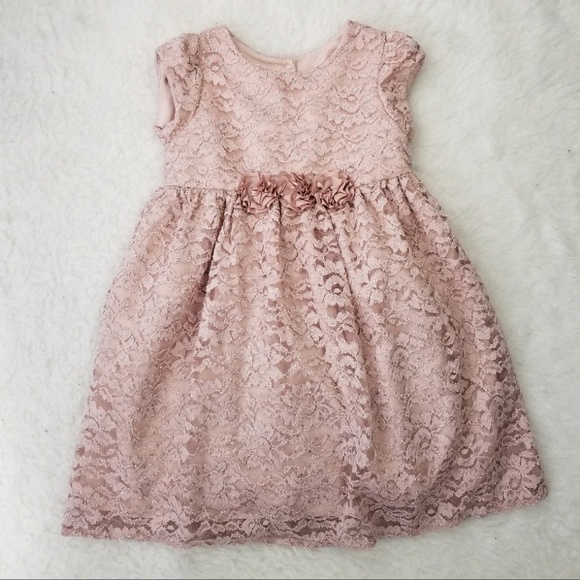 Other - Baby girl 3T 4T 5T Lace Dust pink silver holidays